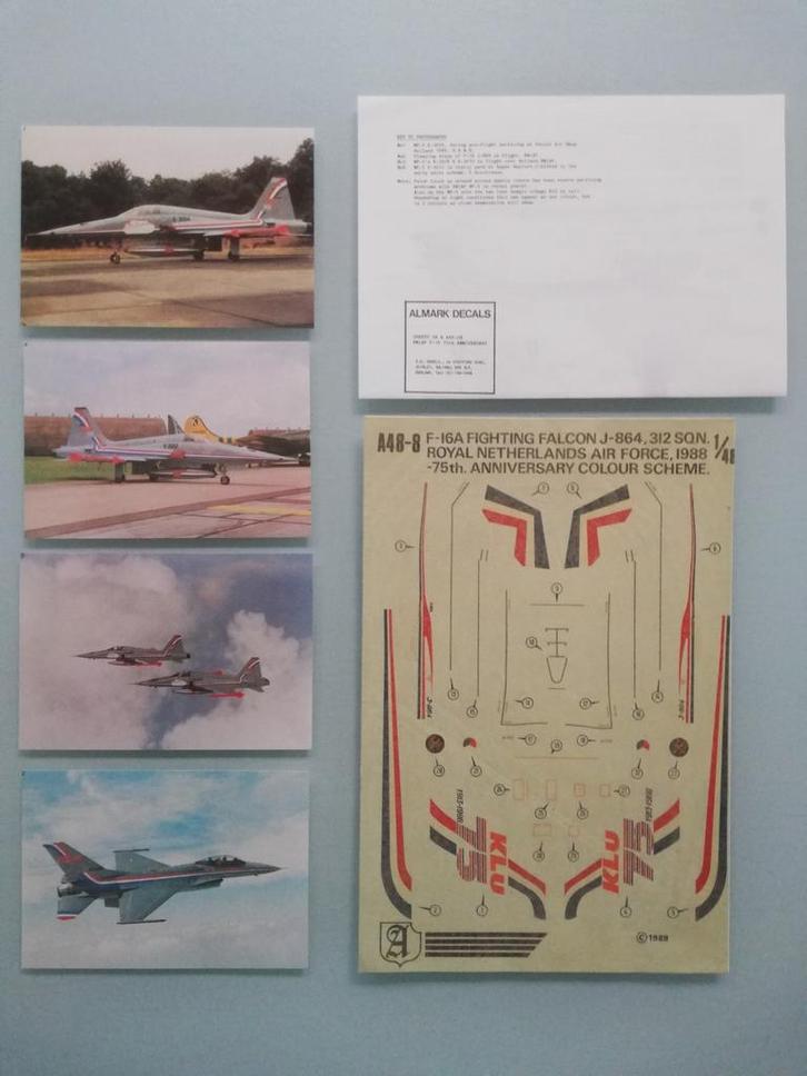 Almark Decals F-16A  1/48, Hobby en Vrije tijd, Modelbouw | Vliegtuigen en Helikopters, Zo goed als nieuw, Groter dan 1:72, Ophalen of Verzenden
