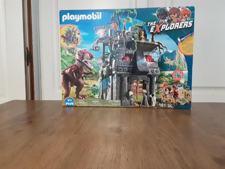 PLaymobil groot dino basiskamp met zaklamp, Kinderen en Baby's, Speelgoed | Playmobil, Zo goed als nieuw, Complete set, Ophalen of Verzenden