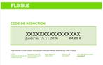Bon d’achat FlixBus de 64,68 € valable jusqu'au 15/11/2026, Vakantie, Vakantie | Aanbiedingen en Last minute, Eigenaar