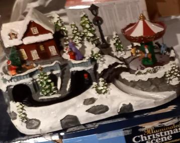 Complete kerstdecoratie huisjes rotsen en sneeuwman€240samen beschikbaar voor biedingen