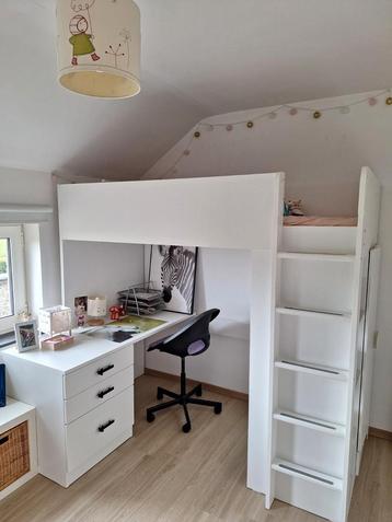 Lit Ikea bureau 90x200 Smastad, Enlèvement, Comme neuf