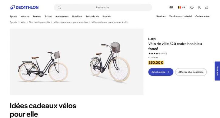 Elops 520 stadsfiets — donkerblauw — uitstekende staat, Fietsen en Brommers, Fietsen | Dames | Damesfietsen, Zo goed als nieuw