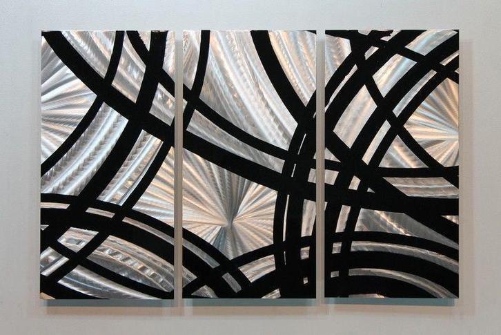 " Metal High Point " prachtig 3 luik Metal Art, Antiquités & Art, Art | Peinture | Moderne, Enlèvement ou Envoi