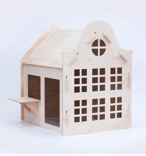 Houten speelgoedhuisje DesignNest Play wooden house, Kinderen en Baby's, Speelgoed | Poppenhuizen, Zo goed als nieuw, Ophalen