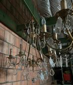 Luchters koper/glas, Huis en Inrichting, Lampen | Kroonluchters, Glas, Gebruikt, Ophalen