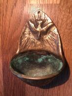 oud wijwatervat met duif - koperlegering, Antiek en Kunst, Ophalen of Verzenden, Koper