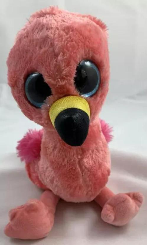 Ty Beanie Boo Gilda Flamingo glitterogen knuffel 30 cm 2018, Kinderen en Baby's, Speelgoed | Knuffels en Pluche, Zo goed als nieuw