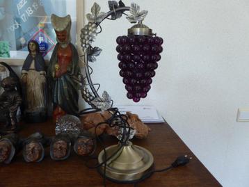 Brocante tafellamp druiven