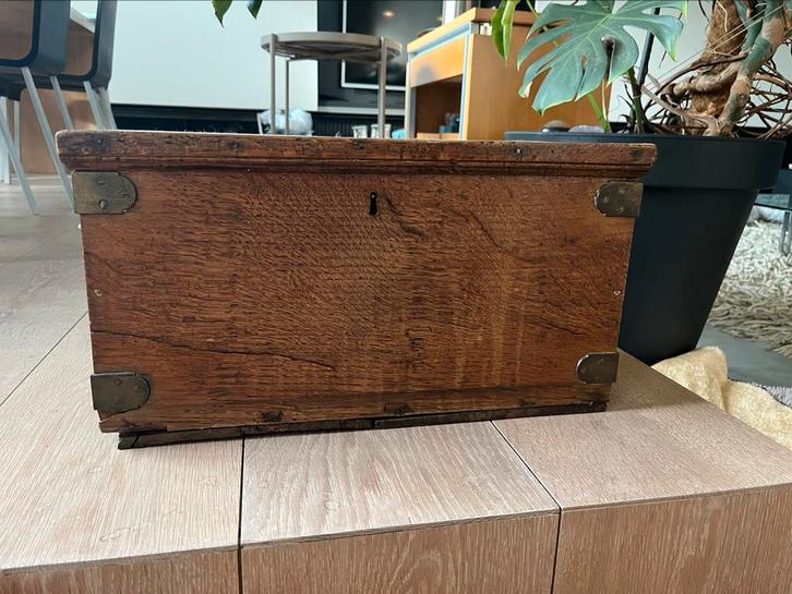 Antiek houten koffertje, Huis en Inrichting, Woonaccessoires | Kisten, Gebruikt, Ophalen