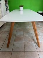 Ruime eettafel wit/hout – 8 personen – 2m20, Huis en Inrichting, Tafels | Eettafels, Ophalen, Gebruikt, 200 cm of meer, 50 tot 100 cm