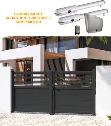 COMBIEPAKKET draaipoort aluminium met Somfy motor beschikbaar voor biedingen