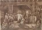 Jacob Smits - ets Jezus predikend in schuur, Antiek en Kunst, Kunst | Etsen en Gravures, Ophalen of Verzenden
