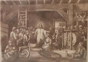 Jacob Smits - ets Jezus predikend in schuur, Enlèvement ou Envoi