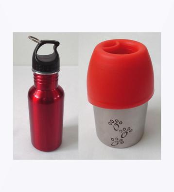 Lot de 2 gourdes en inox dont 1 pour petit animal beschikbaar voor biedingen