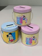 Vintage Disney Spaarpot Set Metaal – 4 Stuks Mickey Princess, Ophalen of Verzenden, Mickey Mouse, Zo goed als nieuw, Overige typen