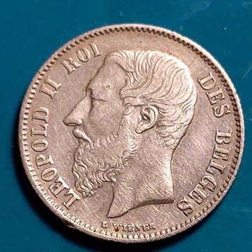 België 50 centimes zilver Leopold II 1867 FR - zeldzaam  beschikbaar voor biedingen