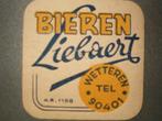 *Tapis à bière Liebaert Wetteren 1 : 95 x 95 mm, Enlèvement ou Envoi, Utilisé, Sous-bock