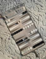 Backgammon de voyage Hector Saxe en cuir de velour, Zo goed als nieuw