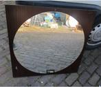 Joli miroir rond sur panneau de bois - 75x75, Maison & Meubles, Enlèvement ou Envoi, Comme neuf, Rond