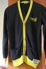 Licht gebreid jasje blauw met geel (K177), Kinderen en Baby's, WE, Trui of Vest, Ophalen of Verzenden, Zo goed als nieuw