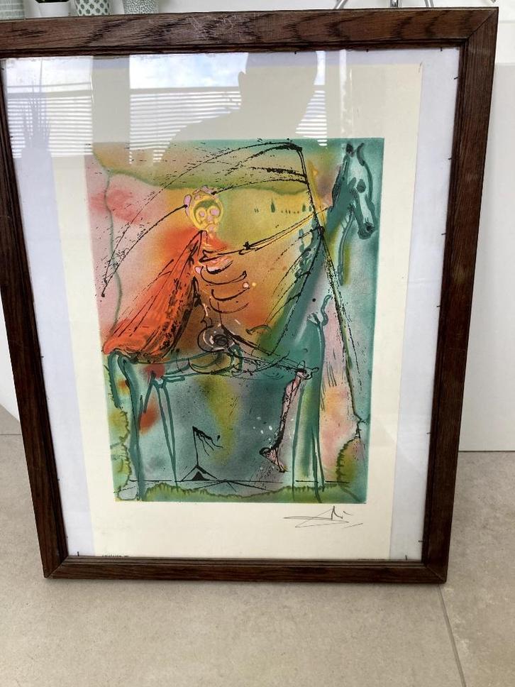 Salvador Dali " le cheval de la mort " litho 1983 origineel., Antiek en Kunst, Kunst | Litho's en Zeefdrukken, Ophalen of Verzenden