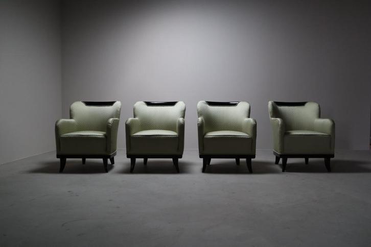 Set of four Art Deco armchairs, 1930-1950, Antiek en Kunst, Antiek | Meubels | Stoelen en Sofa's, Ophalen