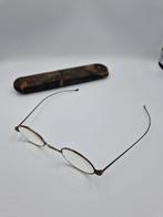 Antieke opa bril in kartonnen koker, Antiek en Kunst, Ophalen of Verzenden