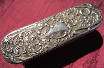 Antiek zilveren snorrenborsteltje, ca 1900; zilver