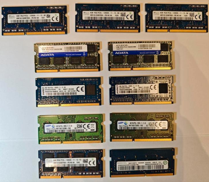 Laptop Ram geheugens DDR3 en DDR4, Computers en Software, RAM geheugen, Zo goed als nieuw, Laptop, DDR3, Ophalen of Verzenden