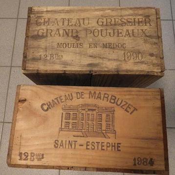 Set Vintage Houten Wijnkistjes: €5,00/stuk. beschikbaar voor biedingen