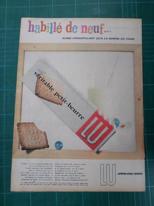 Lu biscuits - publicité papier - 1957, Verzamelen, Merken en Reclamevoorwerpen, Gebruikt, Overige typen, Ophalen of Verzenden