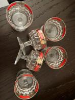 Mid Century Vintage Karaf Set Met 6 Kleine Glazen – Goud, Ophalen