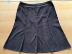 Halflange donkerbruine rok met panden - maat 48, Bruin, Maat 46/48 (XL) of groter, Ophalen of Verzenden, Onder de knie
