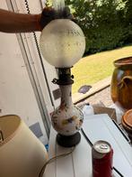 Ancienne lampe en céramique décorée – papillons & fleurs m, Ophalen