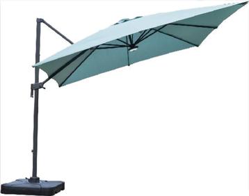 Zweefparasol 3x3m met voet en verlichting