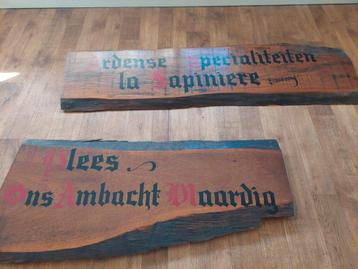 Heel mooie ophangborden van SAPINIERE.1m10 &1m60 lang.65j beschikbaar voor biedingen