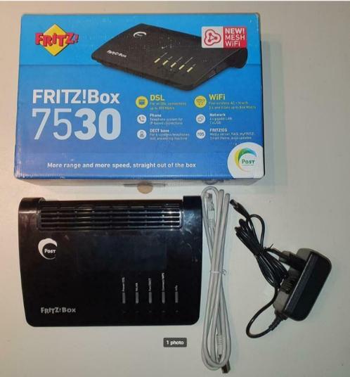 avm fritz box 7530 - vdsl +dect+gigabit + a/b/g/n/ac gv78, Computers en Software, Routers en Modems, Zo goed als nieuw, Router met modem