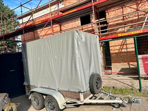 Dubbel ass aanhangwagen met huif, Auto diversen, Aanhangers en Bagagewagens, Gebruikt, Ophalen