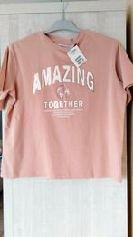 t-shirt rose H&M taille 134 - 140 neuf, H&m, Fille, Chemise ou À manches longues, Enlèvement ou Envoi