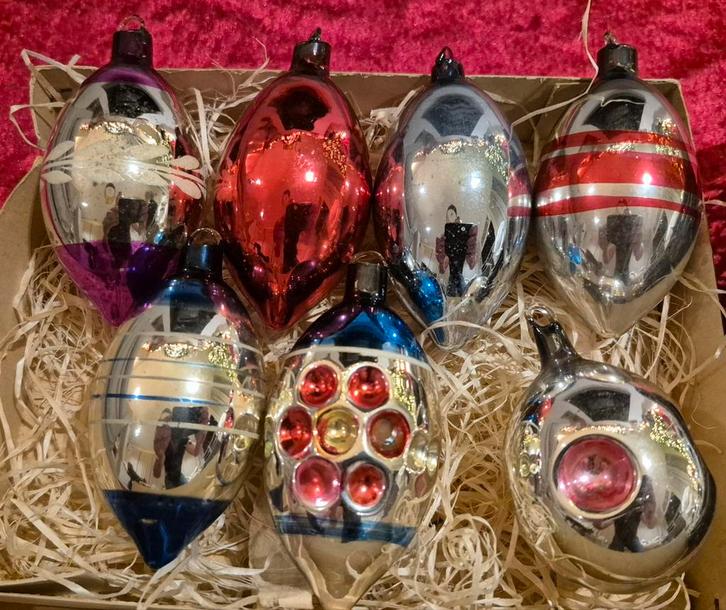 Boules de Noël anciennes ajeko 7 pièces., Divers, Noël, Enlèvement ou Envoi