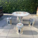 Chinese keramische tuinset in perfecte staat. Tafel en 4 kru, Ophalen, Zo goed als nieuw, Tuinset