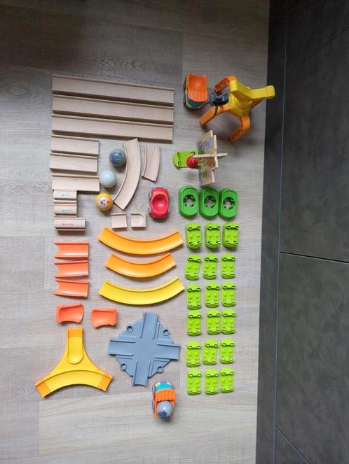Haba Kullerbü bouwplaats met kraan (305783) incl. Opbergbox, Kinderen en Baby's, Speelgoed | Houten speelgoed, Zo goed als nieuw