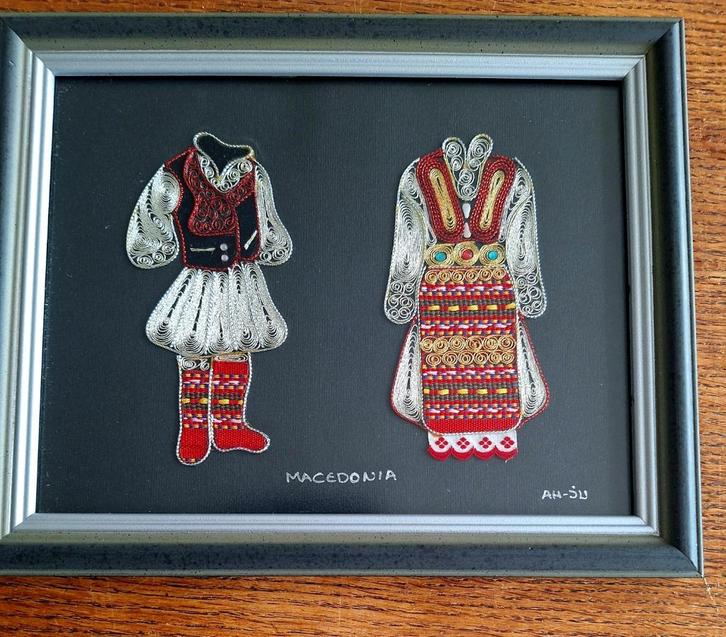 Desigd  filigrane geborduurde met zilveren zuid schilderij, Antiek en Kunst, Kunst | Schilderijen | Modern, Verzenden