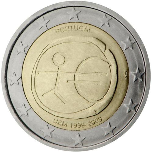 2 euros Portugal 2009 - 10 ans de l'UEM (UNC), Timbres & Monnaies, Monnaies | Europe | Monnaies euro, Monnaie en vrac, 2 euros