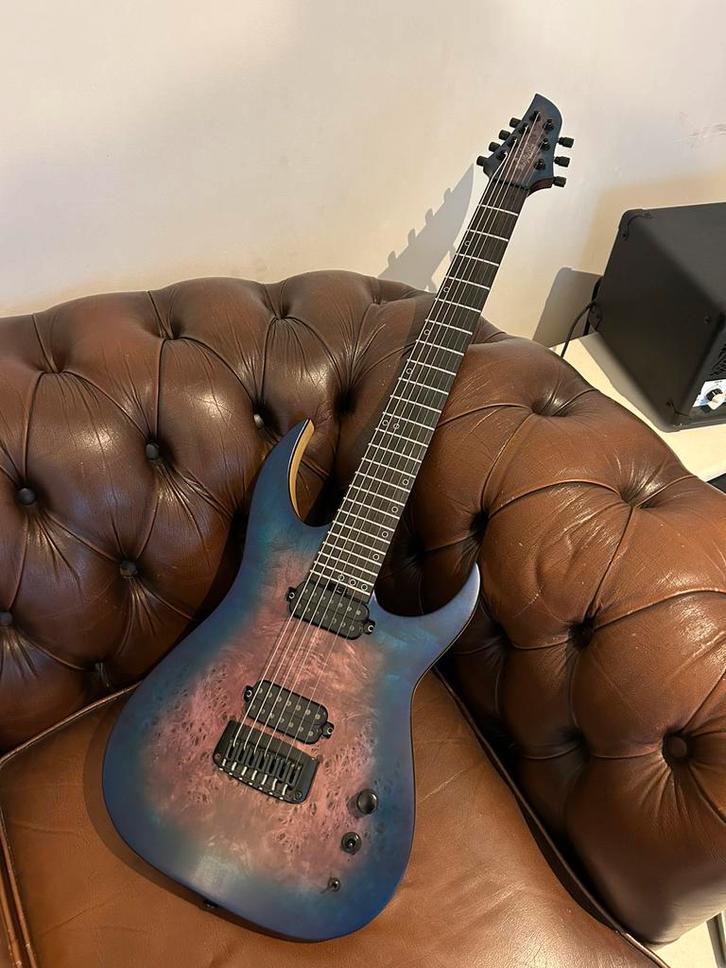 Schecter Keith Merrow KM-7 MK-III Artist Blue Crimson, Muziek en Instrumenten, Snaarinstrumenten | Gitaren | Elektrisch, Gebruikt
