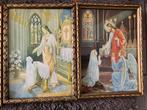 devotieprints- Communie gouden kaders 3 stuks, Antiek en Kunst, Ophalen