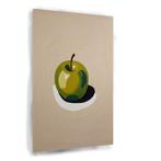 Nature morte d'une pomme sur toile 60x90cm - 18mm., 75 à 100 cm, Envoi, Création originale, 50 à 75 cm