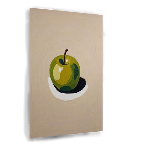 Stilleven weergave van een appel canvas 60x90cm - 18mm., Huis en Inrichting, Woonaccessoires | Schilderijen, Tekeningen en Foto's