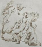 Aquatint Giulio Romano :  naakte vrouw met kinderen, Ophalen of Verzenden