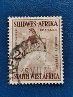 Zuid-West Afrika 1954 - witte dame rotstekening, Ophalen of Verzenden, Gestempeld